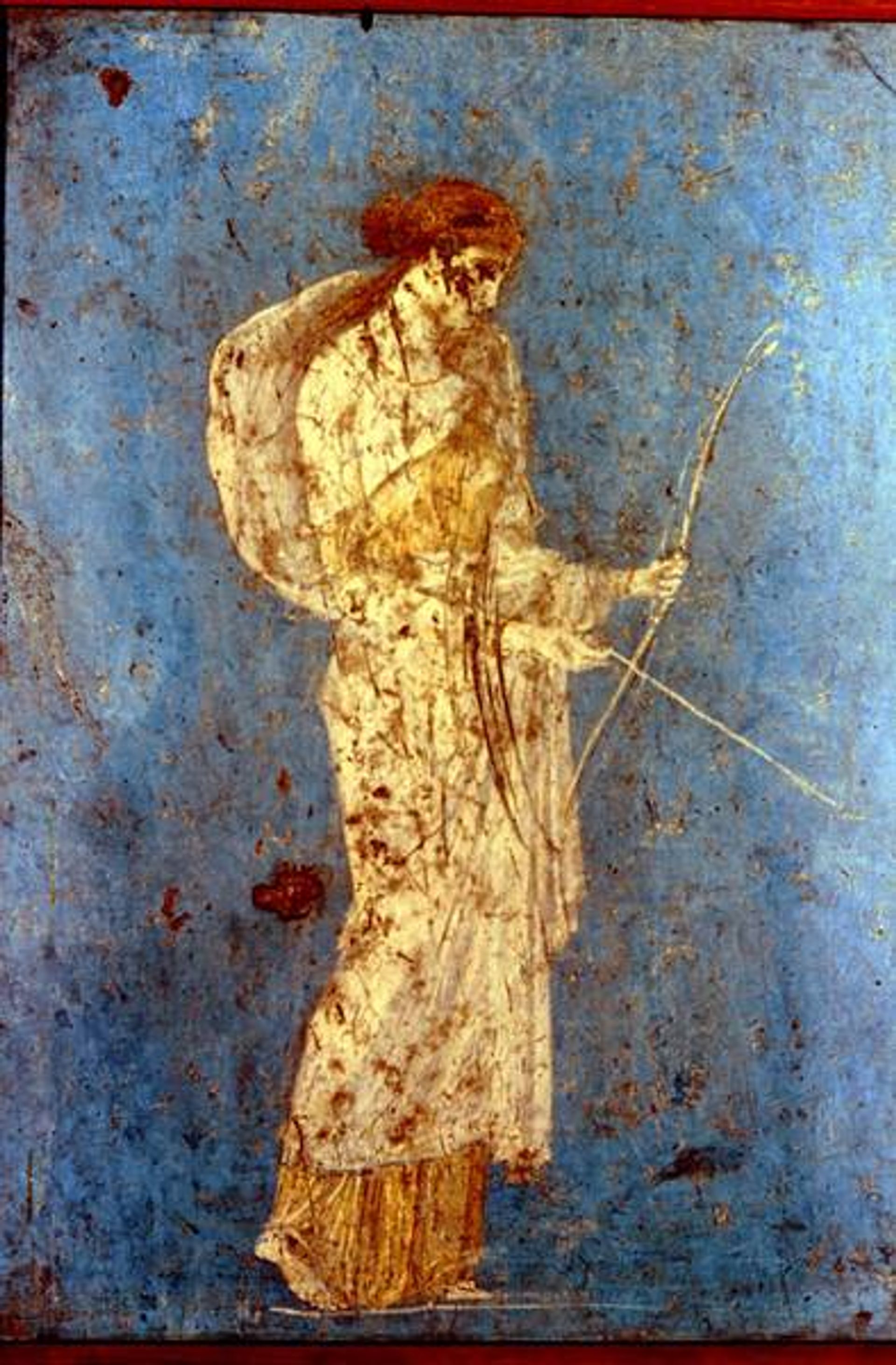 Artemis with Her Bow, 1-35 AD, Wall Painting, Stabilae, Italy.