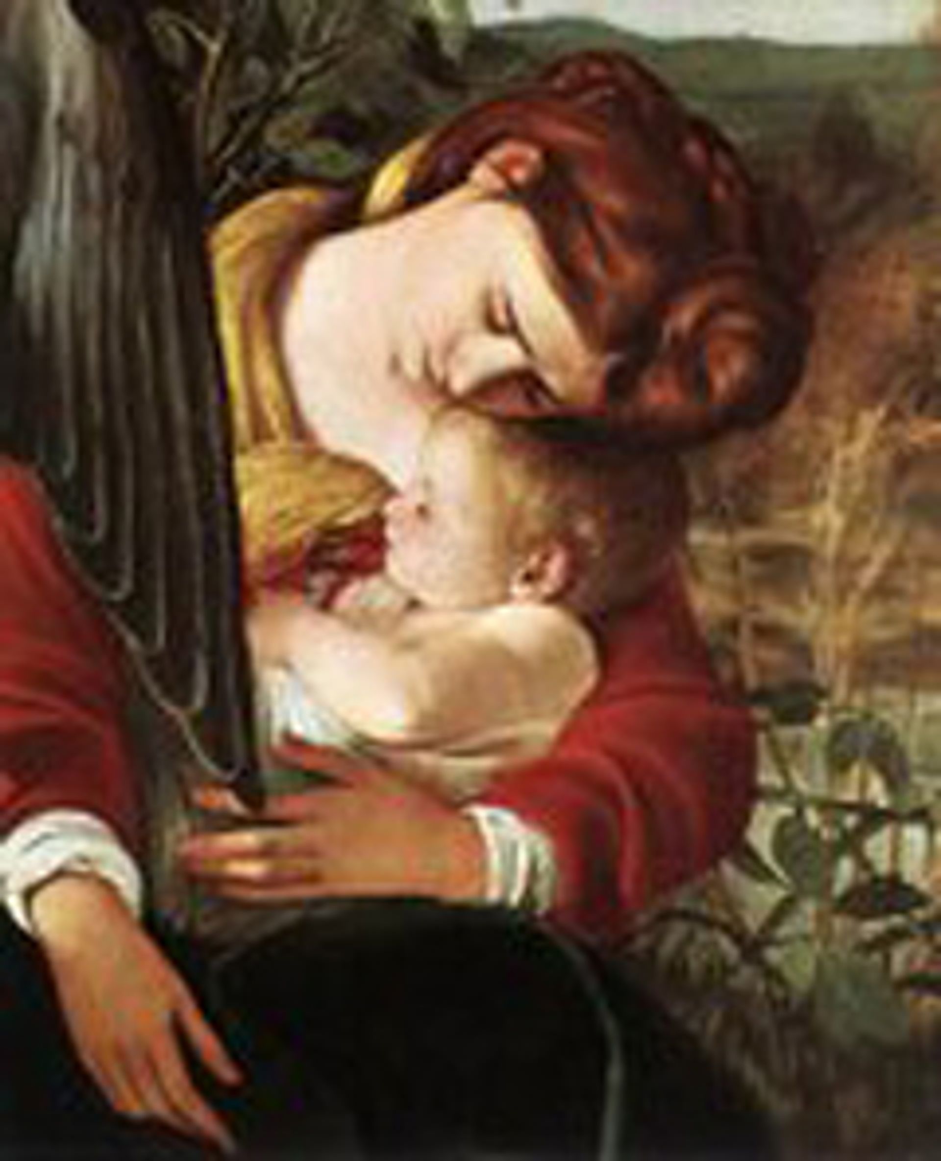 Caravaggio, Detail of Dozing Mother and Baby, from “Rest on the Flight into Egypt”, 1597, oil on canvas, Doria Pamphili Gallery, Rome, Italy.